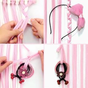 img 1 attached to 🎀 QtGirl Baby Girls Hair Bow Holder - 30" Long Hair Clips Storage Organizer (Pink+White)