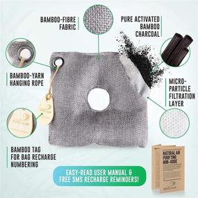 img 1 attached to 🌿 Activated Bamboo Charcoal Air Purifying Bags - AirClear Odor Absorber with SMS Reminder - 4 Pack, 7oz/200g, Grey - Fresh Nature Air Purifier Bags for Home, Closet, Car - Cleanse and Eliminate Smells