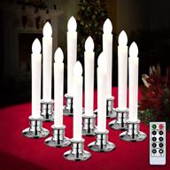 sunolga 10pcs window candles: battery operated with suction cups, remote timers, and led flameless technology - perfect for home wedding party christmas decorations логотип