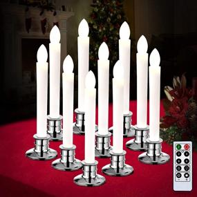 img 4 attached to Sunolga 10pcs Window Candles: Battery Operated with Suction Cups, Remote Timers, and LED Flameless Technology - Perfect for Home Wedding Party Christmas Decorations