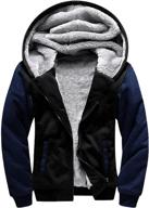 secood men's zip up hoodie sweater with thick fleece sherpa lining - winter heavyweight jacket logo