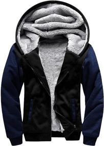 img 4 attached to SECOOD Men's Zip Up Hoodie Sweater with Thick Fleece Sherpa Lining - Winter Heavyweight Jacket