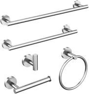 🛁 ushower brushed nickel bathroom hardware set: modern style accessories kit with 24 inch towel bar, 5-piece collection logo