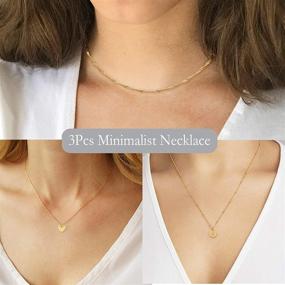 img 1 attached to Handcrafted 14K Gold Plated Layered Initial Choker Necklaces with Delicate Heart Pendant, Personalized Letter Disc, and Adjustable Chain – Perfect Layering Gold Necklaces for Women, Girls - Unique Jewelry Gift