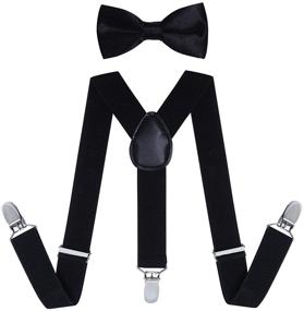 img 4 attached to 👔 Adorable Kids Suspender Bow Tie Sets - Perfect Gift Idea for Boys and Girls by WELROG: Adjustable Braces with Bowtie!