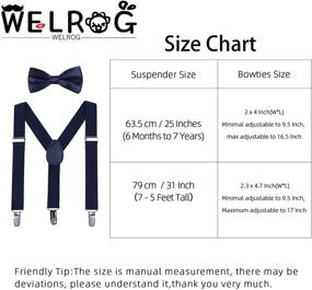 img 3 attached to 👔 Adorable Kids Suspender Bow Tie Sets - Perfect Gift Idea for Boys and Girls by WELROG: Adjustable Braces with Bowtie!