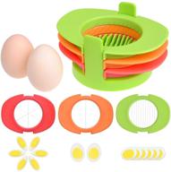 🥚 egg slicer set: effortlessly slice boiled eggs into thin slices, wedges, or halves with 3 cutters - no power, no noise - perfect for sandwiches, salads, and hors d'oeuvres - includes slicer stand logo