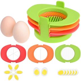 img 4 attached to 🥚 Egg Slicer Set: Effortlessly Slice Boiled Eggs into Thin Slices, Wedges, or Halves with 3 Cutters - No Power, No Noise - Perfect for Sandwiches, Salads, and Hors d'Oeuvres - Includes Slicer Stand