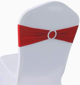 img 3 attached to 💃 Vibrant Red Spandex Chair Bands Sashes - Perfect for Event Decor and Wedding Styling