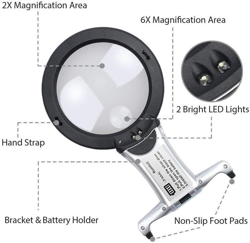 30x 60x Illuminated Jewelers Eye Loupe Magnifier With LED Light