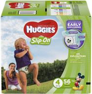 👶 huggies little movers slip-on diapers, size 4 - convenient 56 count pack logo