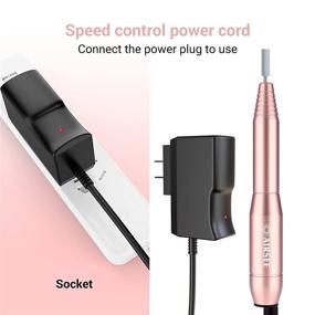 img 2 attached to 💅 Professional Portable Electric Nail Drill Kit by AIRSEE for Acrylic, Gel Nails, Polishing & Shaping Tools (Gold)