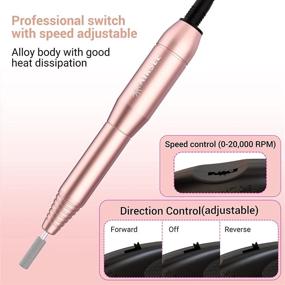 img 1 attached to 💅 Professional Portable Electric Nail Drill Kit by AIRSEE for Acrylic, Gel Nails, Polishing & Shaping Tools (Gold)