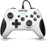 🎮 voyee xbox one/x/s/pc wired controller compatible with windows 10/8/7 - white, with headphone jack, double shock, and upgraded joystick логотип