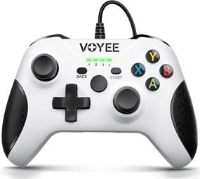 img 4 attached to 🎮 VOYEE Xbox One/X/S/PC Wired Controller Compatible with Windows 10/8/7 - White, with Headphone Jack, Double Shock, and Upgraded Joystick