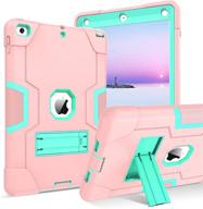 👩 bentoben ipad 6th gen case, ipad 5th gen case, ipad 9.7 2018 / ipad 9.7 2017 case - 3-in-1 shockproof kickstand cover for girls, women, boys, men - hard pc silicone protection in pink/green logo