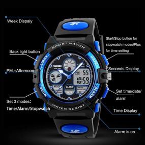 img 1 attached to eYotto Waterproof Kids Sports Watch with Multi-Function Analog Digital Wristwatch LED Alarm Stopwatch for Boys
