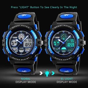 img 2 attached to eYotto Waterproof Kids Sports Watch with Multi-Function Analog Digital Wristwatch LED Alarm Stopwatch for Boys