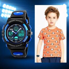 img 3 attached to eYotto Waterproof Kids Sports Watch with Multi-Function Analog Digital Wristwatch LED Alarm Stopwatch for Boys