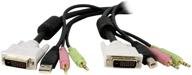 startech.com 4-в-1 двойной кабель связи dvi и usb с аудио и микрофоном - 6 футов (2 м) (dvid4n1usb6) - черный логотип