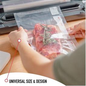 img 1 attached to 🔒 Magic Vac Vacuum Sealer Bags Quart Size 8x12 100 Pack - Thicker Heavy Duty Material for Sous Vide, Meal Prep, Microwave and Freezer - Compatible with FoodSaver, Seal-a-Meal and More - BPA Free - Made in Italy