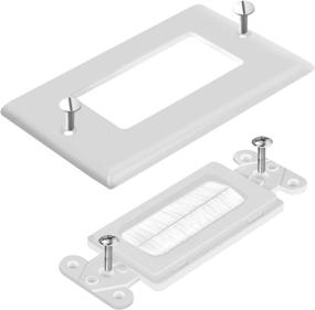 img 2 attached to 🔌 TOPGREENER 6 Pack Bristled Brush Wall Plate Insert for Cable Management: Low Voltage, HDMI, Coaxial, Speaker Wires