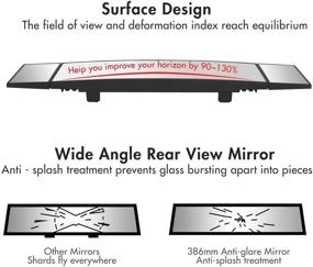img 1 attached to 🚘 MIAOKE 15-дюймовое зажимное заднее зеркало с широким углом изгиба, повышение видимости слепых зон внутри салона для автомобилей