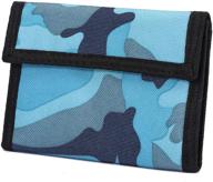 👦 canvas trifold outdoor sports wallet for children - zippered front pocket wallet logo