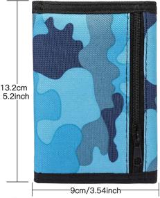 img 2 attached to 👦 Canvas Trifold Outdoor Sports Wallet for Children - Zippered Front Pocket Wallet