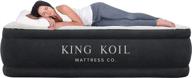 🛏️ king koil queen air mattress - best inflatable airbed queen size with built-in pump - elevated raised air mattress quilt top - 1-year manufacturer guarantee included logo