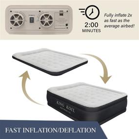 img 2 attached to 🛏️ King Koil Queen Air Mattress - Best Inflatable Airbed Queen Size with Built-in Pump - Elevated Raised Air Mattress Quilt Top - 1-Year Manufacturer Guarantee Included
