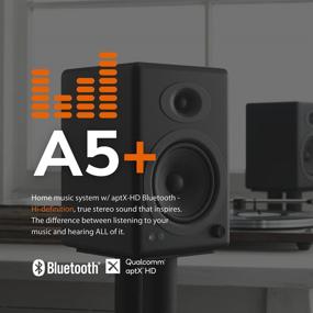 img 3 attached to Аудио-система Audioengine A5+ беспроводные колонки - высококачественные Bluetooth настольные мониторные колонки, 150 Вт, с поддержкой aptX HD, AUX, USB, RCA входы/выходы, 24-битный ЦАП (черные)