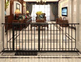 img 4 attached to 🚧 COSEND Extra-Wide Baby Gate - Tension Indoor Safety Gate, Black Metal, Large Pressure-Mounted Pet Gate - Walk-Through Long Safety Dog Gate for House Doorways & Stairs (62.2"-66.93"/158-170CM, Black)