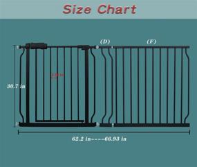 img 3 attached to 🚧 COSEND Extra-Wide Baby Gate - Tension Indoor Safety Gate, Black Metal, Large Pressure-Mounted Pet Gate - Walk-Through Long Safety Dog Gate for House Doorways & Stairs (62.2"-66.93"/158-170CM, Black)