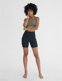 img 3 attached to 🩳 ODODOS Women's High Waist Biker Shorts with Pockets - Tummy Control, Workout, Gym, Athletic, Running, Yoga Shorts