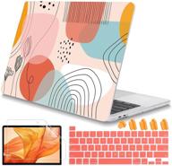 🖥️ mektron abstract artistic hard shell case for macbook pro 16 inch a2141 (release 2021/2020/2019) with retina display, touch bar, touch id - includes keyboard skin & screen film logo