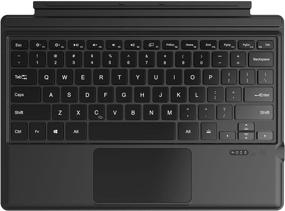img 4 attached to 🔌 Uogic Keyboard Cover for Microsoft Surface Pro: Seamless Design - Slim, Lightweight, Screen Protection + Bluetooth Wireless Keyboard - Stain-Resistant, Smooth Touch Coating