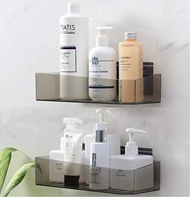 img 1 attached to 🛁 Bathroom Shower Shelf: Non-Drilling Adhesive Wall Caddy, 2 Pack by Cq Acrylic - No Damage Mount Solution