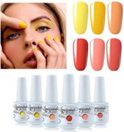🌼 vishine gel nail polish set - yellow peach 6 colors | nail art gift box | soak off uv led gel polish starter kit 0.27 oz logo
