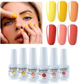 img 4 attached to 🌼 Vishine Gel Nail Polish Set - Yellow Peach 6 Colors | Nail Art Gift Box | Soak Off UV LED Gel Polish Starter Kit 0.27 OZ