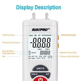 img 1 attached to 🔍 Manometer - RISEPRO Digital Air Pressure Meter and Differential Pressure Gauge - HVAC Gas Pressure Tester