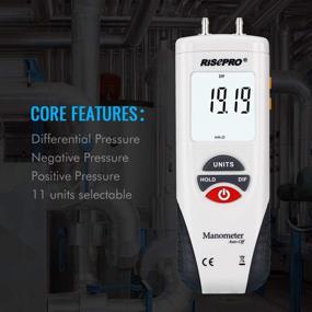 img 3 attached to 🔍 Manometer - RISEPRO Digital Air Pressure Meter and Differential Pressure Gauge - HVAC Gas Pressure Tester