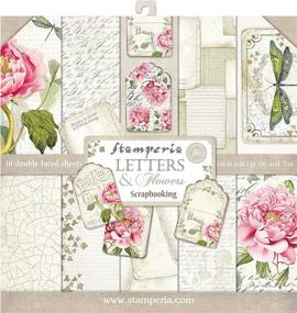 img 2 attached to Stamperia Intl Letters & Flowers Double Sided 🖼️ Paper Pad (10/Pack) - Ultimate Craft Supply, 12x12 inches