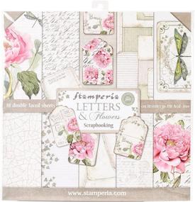 img 3 attached to Stamperia Intl Letters & Flowers Double Sided 🖼️ Paper Pad (10/Pack) - Ultimate Craft Supply, 12x12 inches