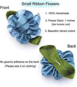 img 2 attached to 🌸 MEISFLY 100 Count Assorted Color Handmade Satin Fabric Ribbon Flowers Bows Rose Appliques Flower Embellishments: Ideal for Craft Projects, Wedding Dress, Bags & Hats (Mixed Color)