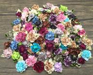 🌸 meisfly 100 count assorted color handmade satin fabric ribbon flowers bows rose appliques flower embellishments: ideal for craft projects, wedding dress, bags & hats (mixed color) logo