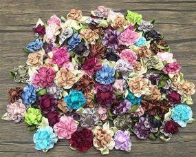 img 4 attached to 🌸 MEISFLY 100 Count Assorted Color Handmade Satin Fabric Ribbon Flowers Bows Rose Appliques Flower Embellishments: Ideal for Craft Projects, Wedding Dress, Bags & Hats (Mixed Color)