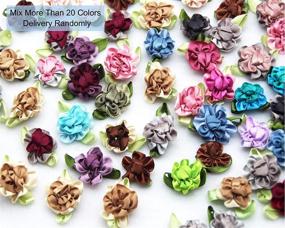 img 1 attached to 🌸 MEISFLY 100 Count Assorted Color Handmade Satin Fabric Ribbon Flowers Bows Rose Appliques Flower Embellishments: Ideal for Craft Projects, Wedding Dress, Bags & Hats (Mixed Color)