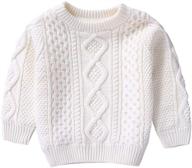 👕 trendy & cozy: sleeve chunky pullover sweater for toddler boys' clothing logo