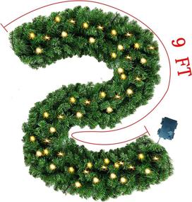 img 3 attached to Ziomizi 9-Foot Battery Operated Christmas Garland with 50 Lights for Festive Outdoor Decorations